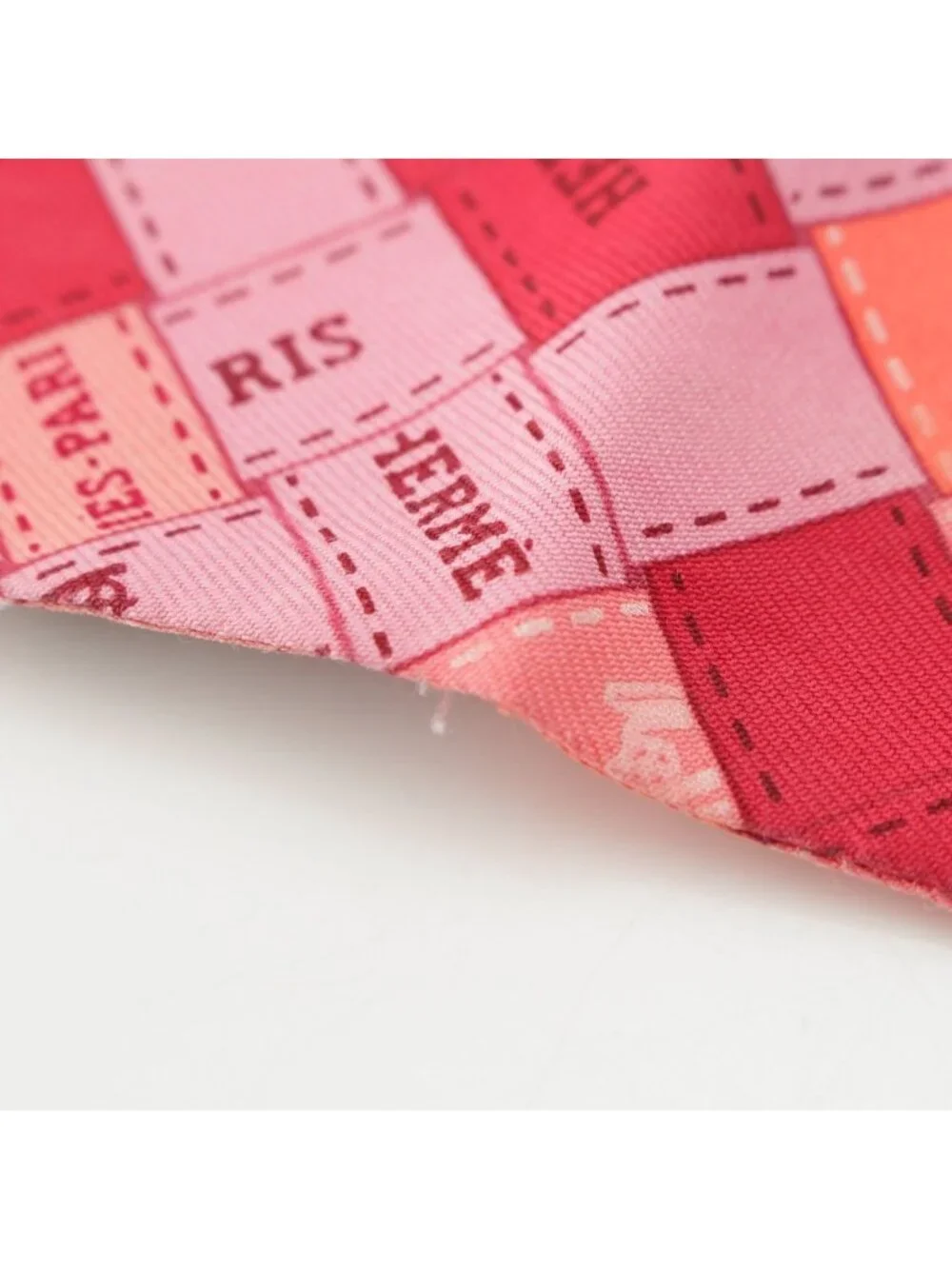 ★SOLD★ Hermes Twilly Silk Bolduc Check Scarf Pink - Picture 7 of 9